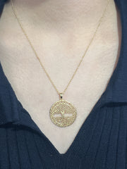 Tree Of Life Drop Pendant Necklace - GF