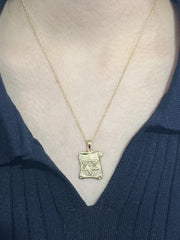 14k Gold Plated Star Of David Drop Pendant Necklace - GF