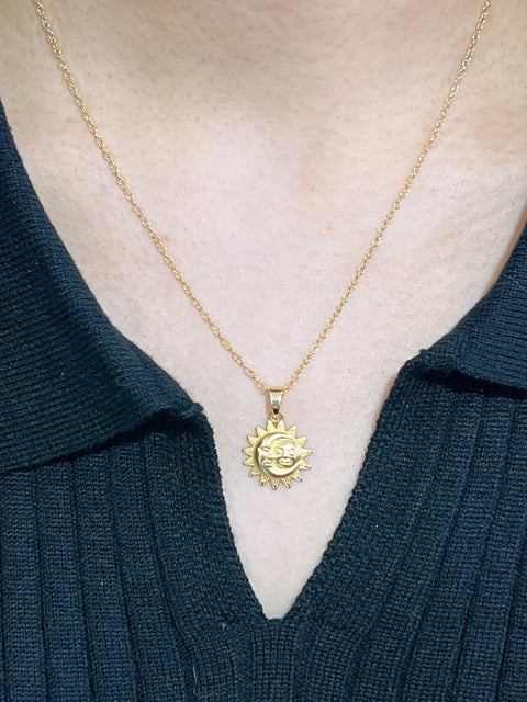 Sun & Moon Pendant Necklace - GF