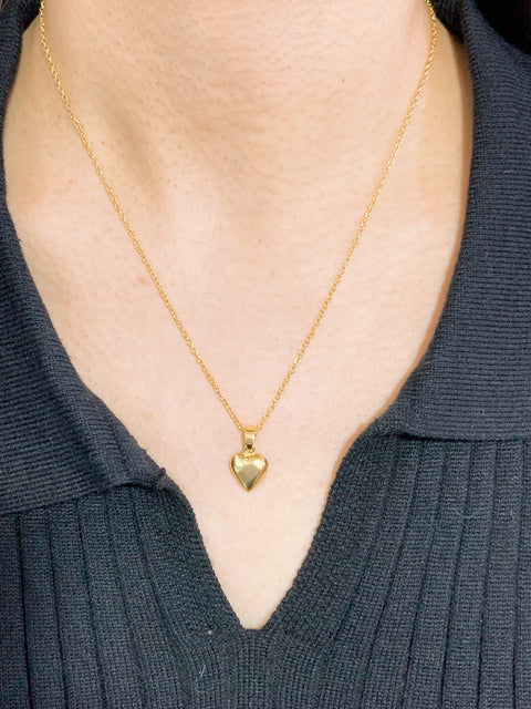 Polished Heart Pendant Necklace - GF