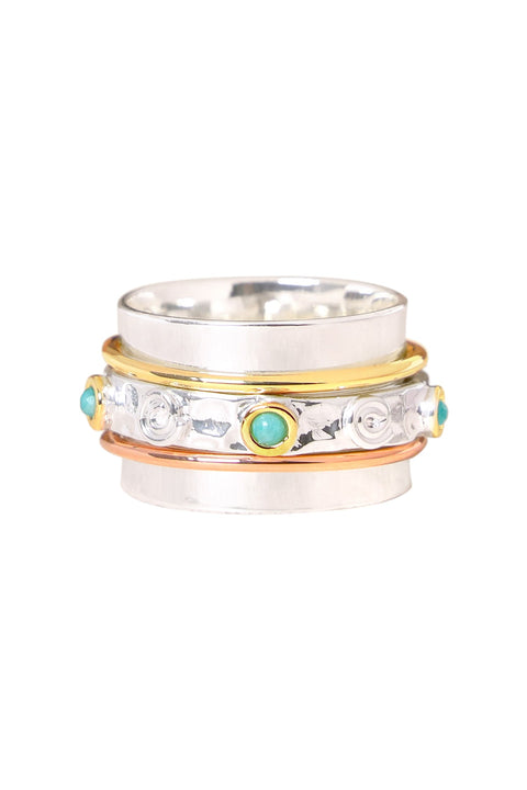 Amazonite Tri Color Spinner Ring - SF