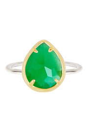 Green Chalcedony Crystal Ring - SF