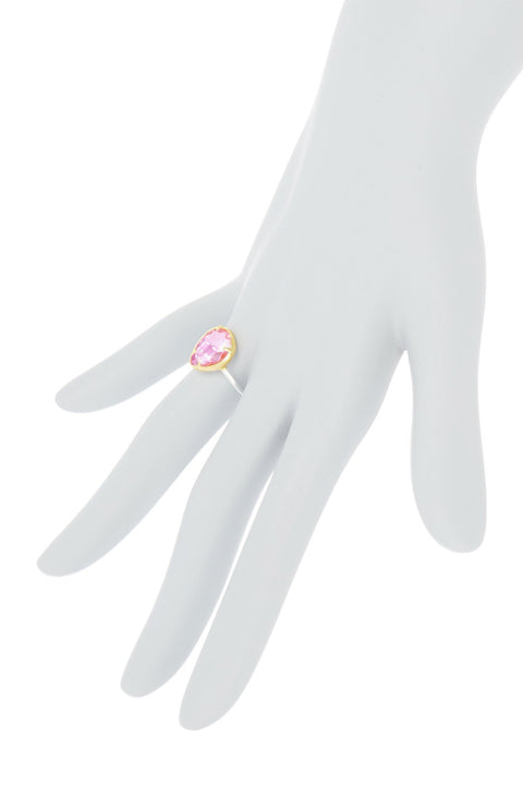 Pink Crystal Teardrop Ring - SF