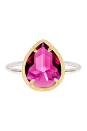 Raspberry Crystal Teardrop Ring - SF