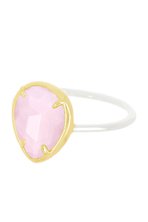 Rose Crystal Teardrop Ring - SF