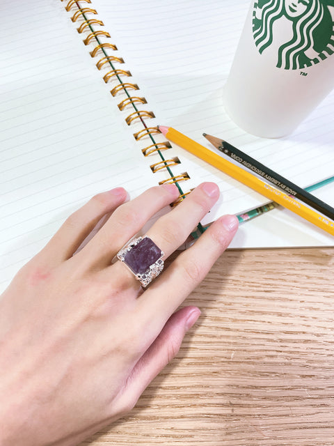 Amethyst & CZ Garden Ring - SF