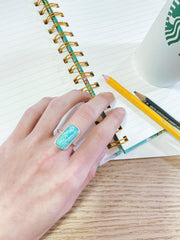 Amazonite Rectangle Ring - SF