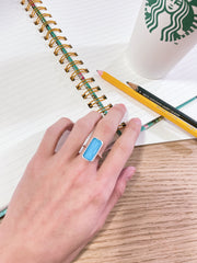 Turquoise Quartz Rectangle Ring - SF