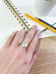 Mother Of Pearl Quartz Round Ring - SF