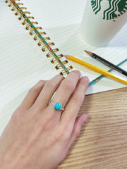 Turquoise Petite Cabochon Ring - SF