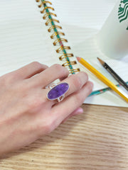 Amethyst Oval Cabochon Ring - SF