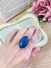 Lapis Open Leaf Statement Ring - SF