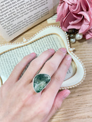 Moss Agate Fancy Cut Statement Ring - SF