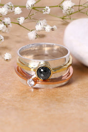 Hematite Tri-Color Spinner Ring - SF