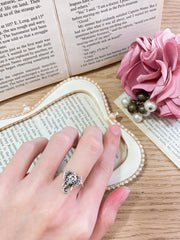 Sterling Silver Elephant Ring With CZ - SS