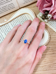 Sterling Silver & Lapis Oval Cabochon Ring - SS