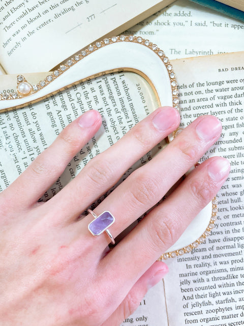 Amethyst Rectangle Petite Ring - SF