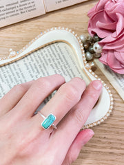 Turquoise Rectangle Petite Ring - SF