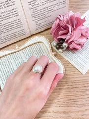 White Mabe Pearl Bali Ring - SS