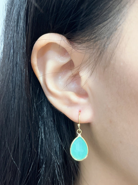 Amazonite Crystal Teardrop Earrings - GF