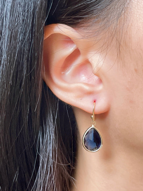 London Blue Crystal Teardrop Earrings - GF