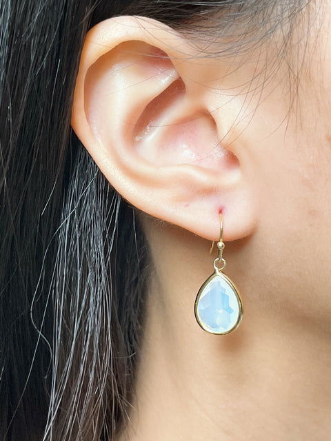Moonstone Crystal Teardrop Earrings - GF