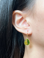 Peridot Crystal Teardrop Earrings - GF