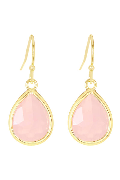 Rose Crystal Teardrop Earrings - GF