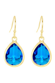 Swiss Blue Crystal Teardrop Earrings - GF