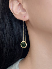 Emerald Crystal Threader Earrings - GF