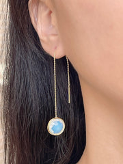 Moonstone Crystal Threader Earrings - GF