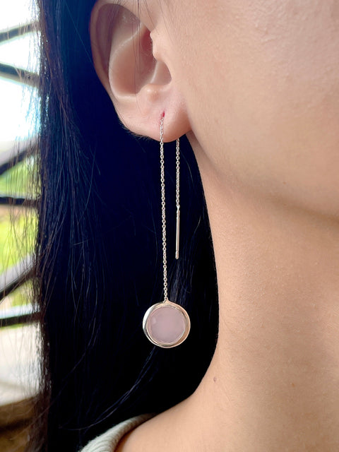 Rose Crystal Threader Earrings - SF