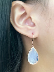 Moonstone Crystal Pear Cut Drop Earrings - SF