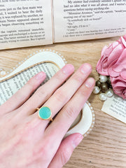 Amazonite Crystal Round Ring - GF