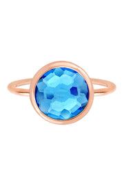 Swiss Blue Crystal Lollipop Ring - SF