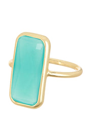 Amazonite Crystal Rectangle Ring - GF