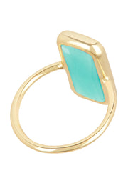 Amazonite Crystal Rectangle Ring - GF