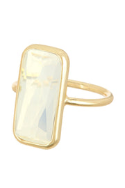 Moonstone Crystal Rectangle Ring - GF