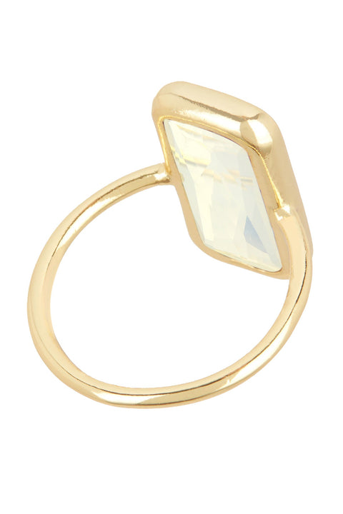 Moonstone Crystal Rectangle Ring - GF