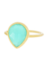 Amazonite Crystal Pear Ring - GF