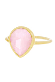Rose Crystal Teardrop Ring - GF