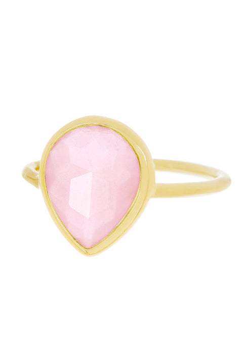 Rose Crystal Teardrop Ring - GF