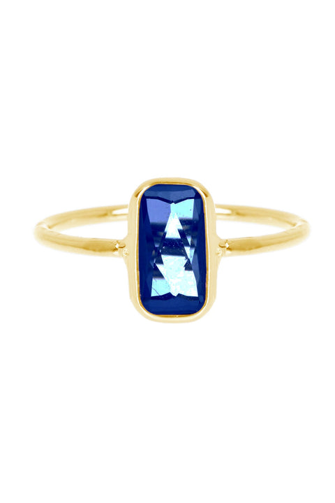 London Blue Crystal Petit Ring - GF