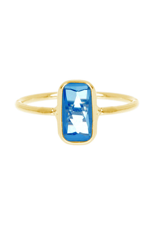 Swiss Blue Crystal Petit Amour Ring - GF