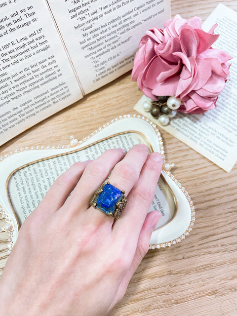 Lapis & CZ Garden Ring - BR