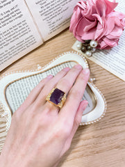 Amethyst & CZ Garden Ring - GF