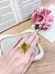 Peridot Crystal & CZ Garden Ring - GF