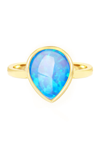 Opal Cotton Candy Teardrop Ring - GF