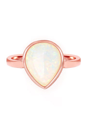 Opal Cotton Candy Teardrop Ring - SF