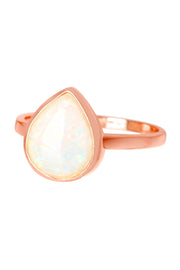 Opal Cotton Candy Teardrop Ring - SF